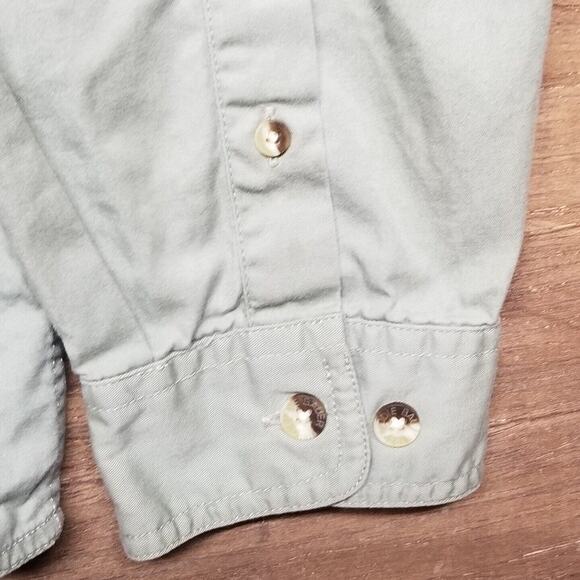 Eddie Bauer Mens XL Long Sleeve Green Button Front Cotton Shirt Gorpcore Outdoor - Picture 3 of 10